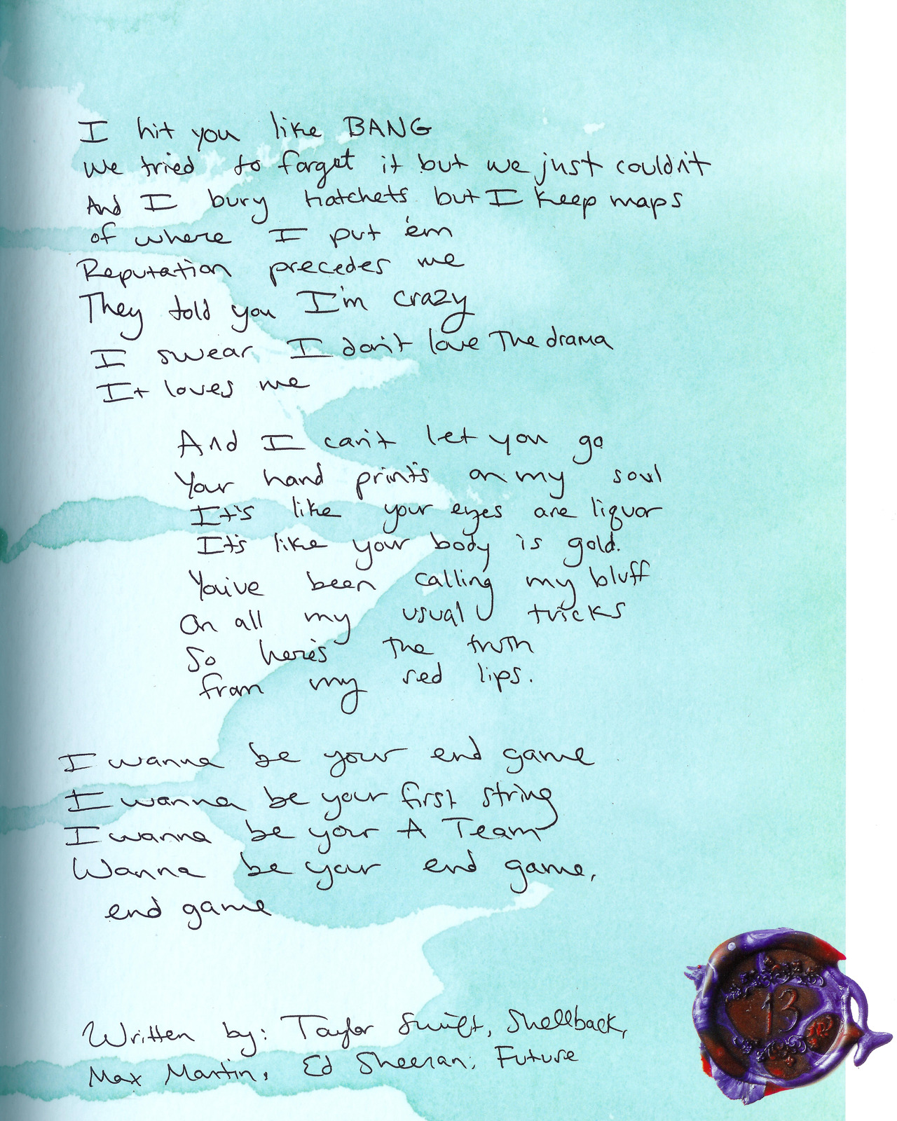 Lyrics Art. - End Game // Taylor Swift