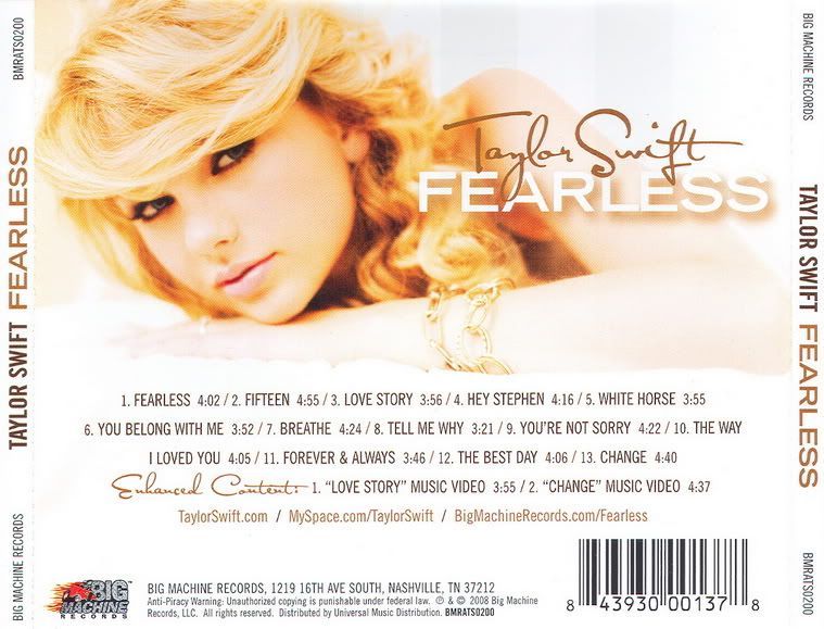 Fearless (2008) Back Cover: Standard Edition