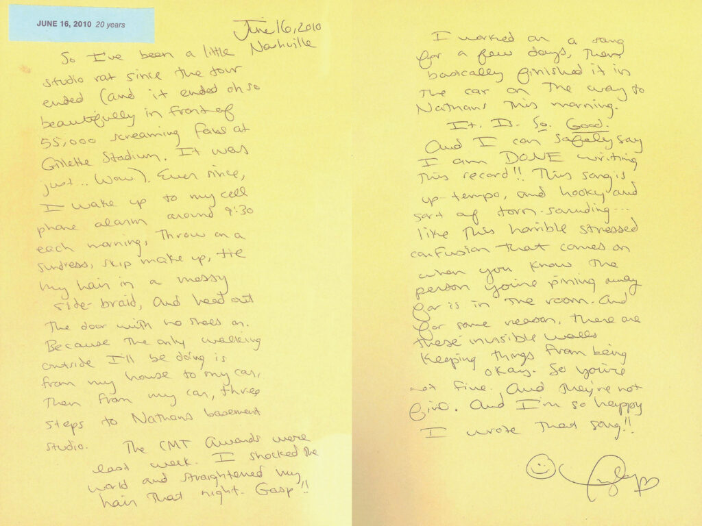 Taylor Swift: Lover Journal - Writing "The Story of Us" (June 16, 2010)