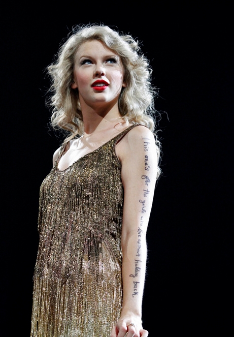 Taylor Swift performing on her "Speak Now World Tour" in Nashville, Tennessee (2011)